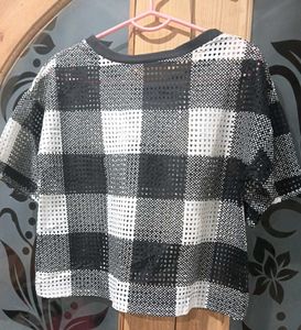 Checkered Crop Top with Patch