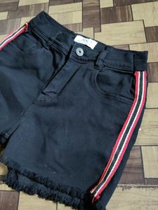 Denim &amp; Black Shorts Combo