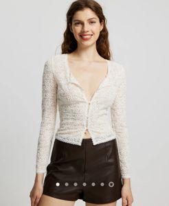 Lace-trimmed Placket Top