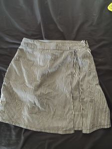 Striped Mini Wrap Skirt