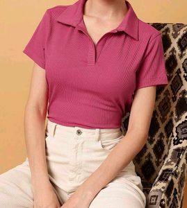 [SIZE~S]Pink polo T-shirt🌷