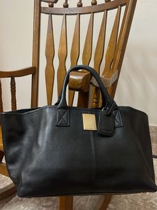 Black Leather Tote Bag