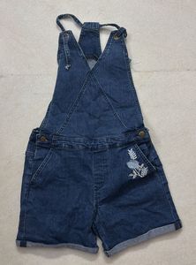Blue solid playsuit/overalls/dungarees