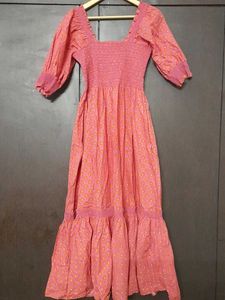 New Pink Floral Midi Dress
