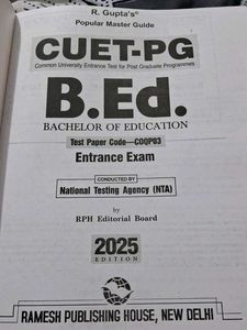 CUET-PG B.ED ENTRANCE EXAM BOOK 2025
