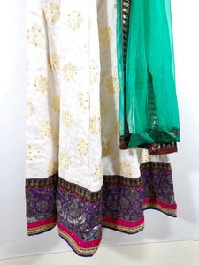 Maroon &amp; Cream Ethnic Lehenga(Women&#39;s)