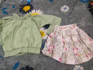 Girls' Top & Skirt Set