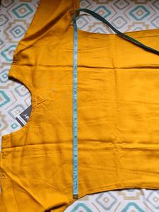 Mustard Yellow Embroidered Kurti