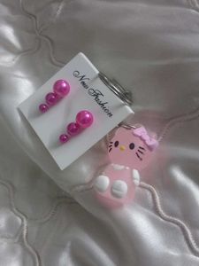 Pink Pearl Stud Earrings
