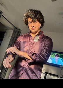 purple Vintage satin shirt For Man