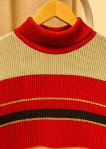 Used &amp; Cozy High-Neck Striped Sweater (Very Warm)
