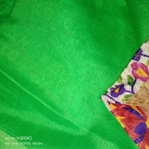 Parrot Green Colored Saree