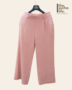 Elegant Pink Wide-Leg Trousers Women
