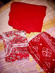Red Kurta Palazzo With Dupatta