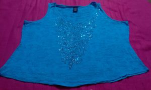 blue Faded Glory tank top with sequin