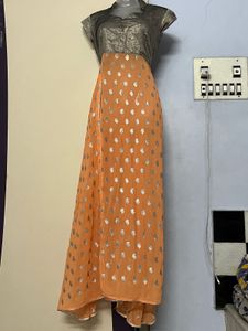 Pintrest Elegant Orange & Silver Maxi Dress