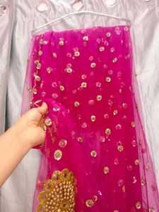 Sale !!Rose-pink Embroidery Lahenga-choli