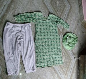 Green Embroidered Salwar Kameez Set