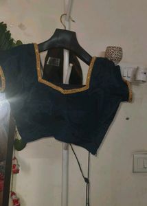 ✨ Elegant Navy Blue Floral Lehenga Set with Golden