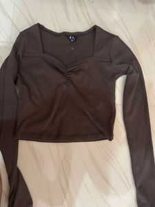 Brown Long Sleeve Top