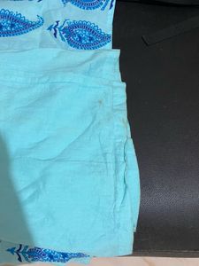Pretty Blue Kurti Plazzo Set