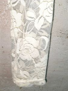 NEW Beautiful Partywear Lace Top Layered Cream