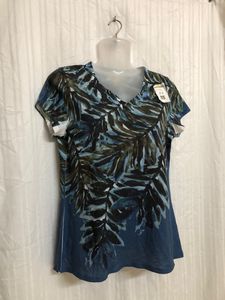 Coldwater Creek Blue Printed Top