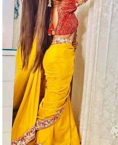 multi colour saree unstitched blouse kerwa offer b