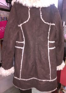 Brown Faux Fur Trim Coat🦫🪹🥀