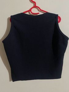 Black Half Sleeve Tank Top