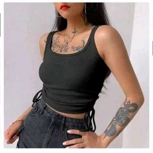 241611. Black Ribbed Tank Top