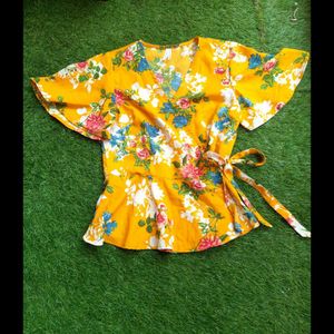 Floral Wrap around Top