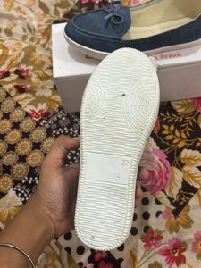 Blue Denim Slip-On Loafers