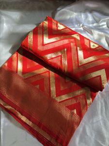Tomato Red Saree With Blouse