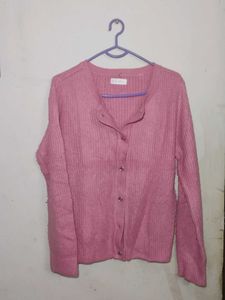 Embellished Blue Knit sweater cardigan and black s