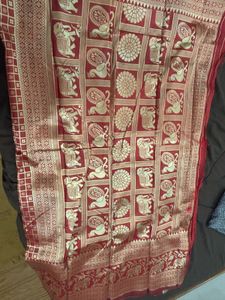 🆕 Silk Blend Red Saree