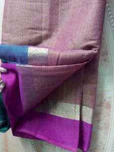 Coral With Rose Saree &amp; Blouse Cloth