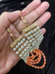 Orange Moti Neck piece