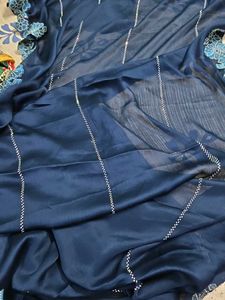 Elegant Navy Blue Saree