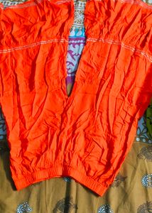 orange yellow kurti sharara set