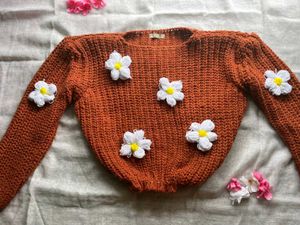 Floral Detail Knit Sweater