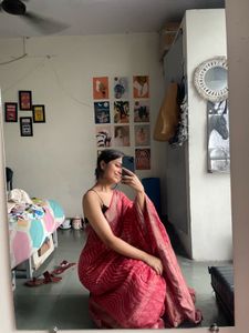 Pink Patterned Saree
