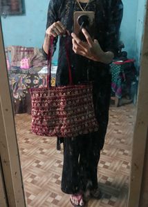 Red Hand Purse Bag