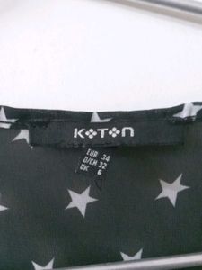 Star Print Sheer Top