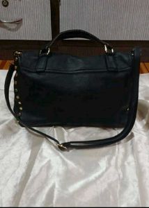 Chloe Black Leather Studded Handbag