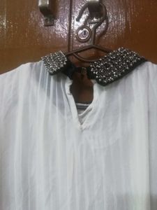 Elegant White Embellished Top