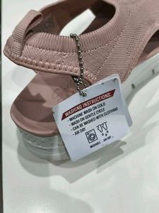 Pink Knit Open-Toe Sandals