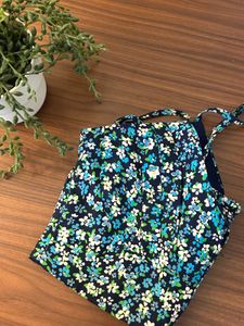 Floral Printed Smocked Bralette Crop Top