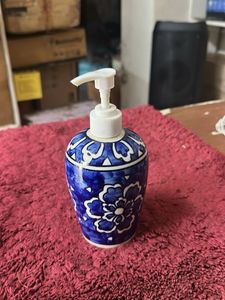 Blue Floral Soap Dispenser