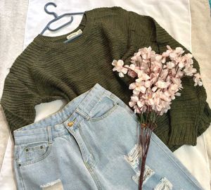 🎁Buy1 Get1 Free Olive Knitted Top H